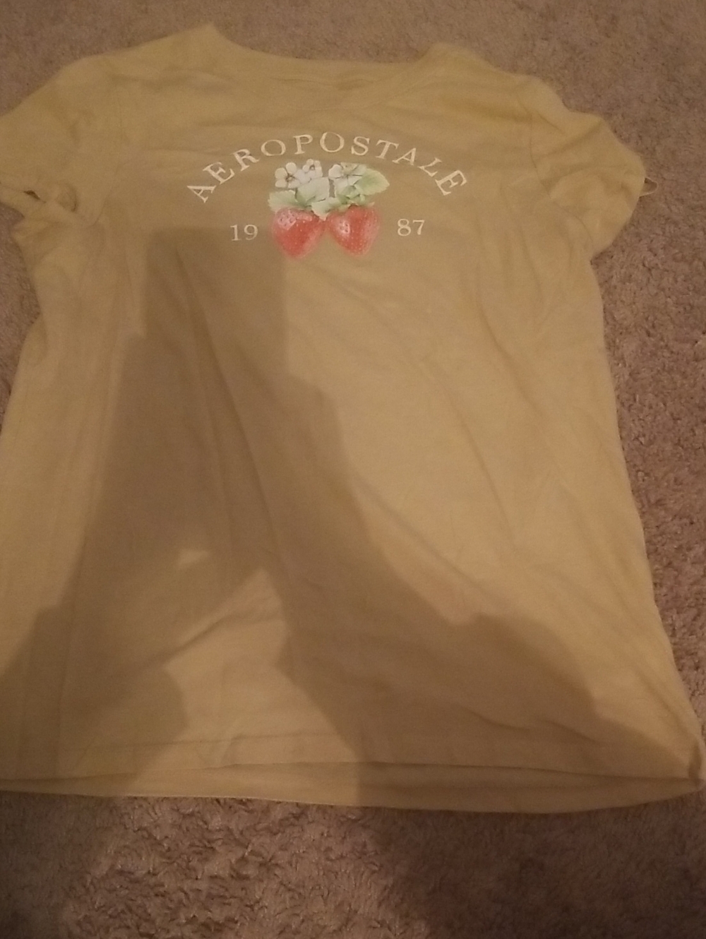 Aeropostale Yellow Tee with Strawberry Graphic